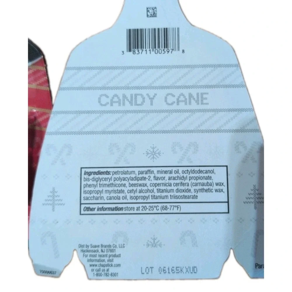 ChapStick Candy Cane Lip Balm 3-Pack Lot of 2 Peppermint Holiday Limited Edition